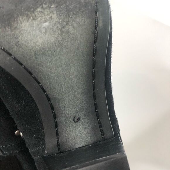 Sam Edelman Black Suede Ankle Booties Grommets - Picture 10 of 12